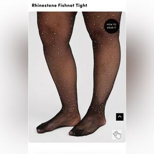 Torrid Black Rhinestone Fishnet Tights